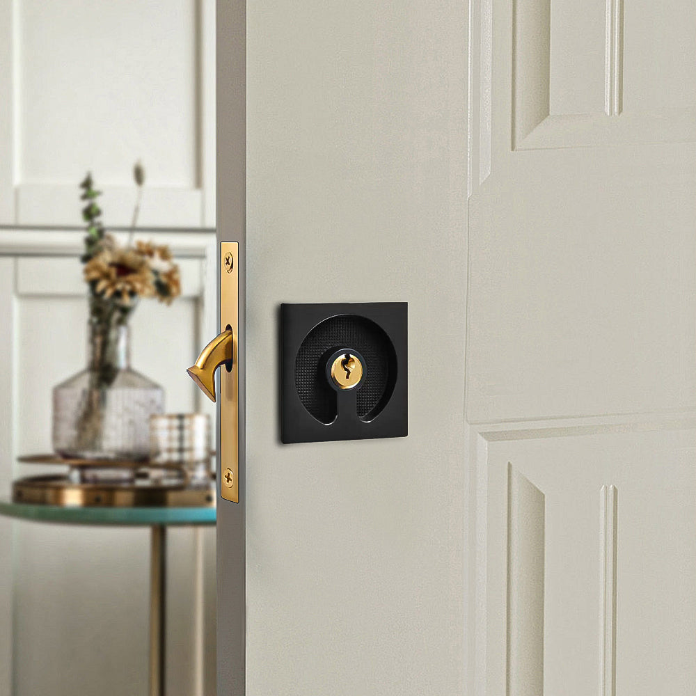 Sliding Door Lock - Hidden Embedded Double Hook for Kitchen & Bathroom Wooden Doors