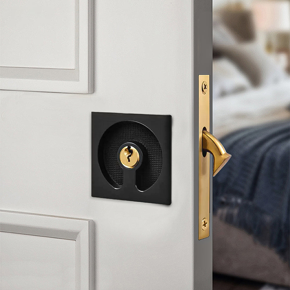 Sliding Door Lock - Hidden Embedded Double Hook for Kitchen & Bathroom Wooden Doors