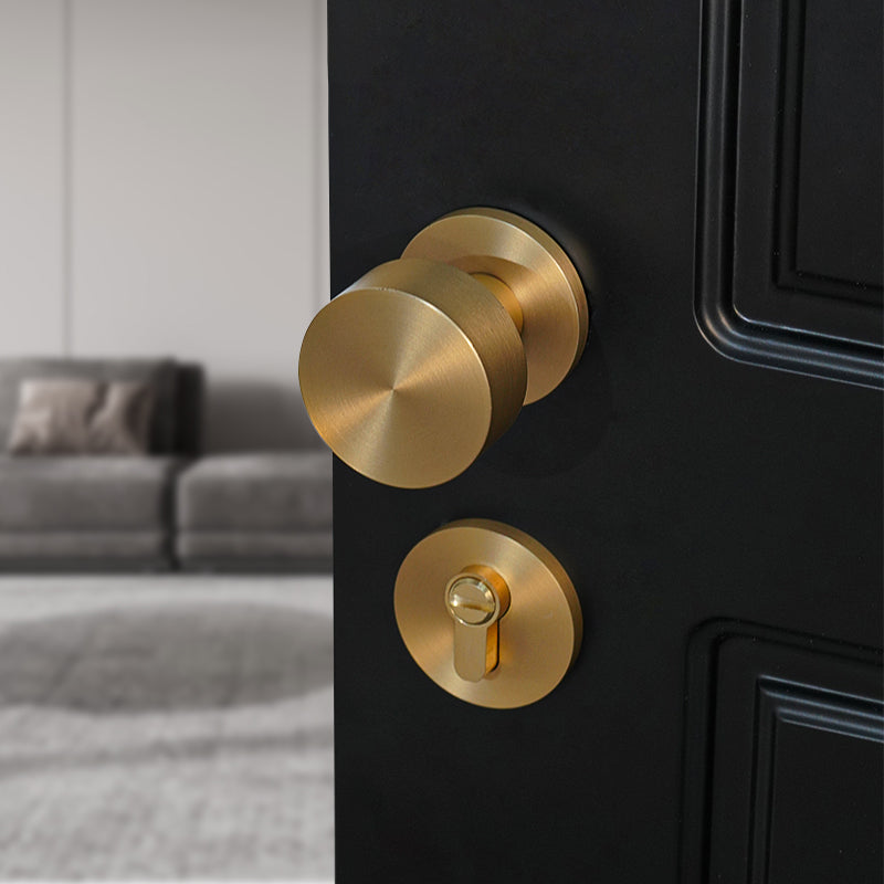 Silent Room Door Lock - Solid Brass Interior Knob for Living Rooms, Bedrooms & Bathrooms