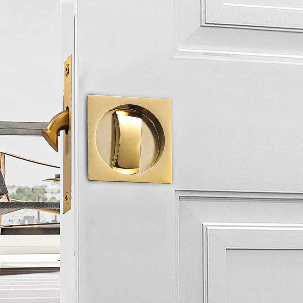 Sliding Door Lock - Hidden Embedded Double Hook for Kitchen & Bathroom Wooden Doors