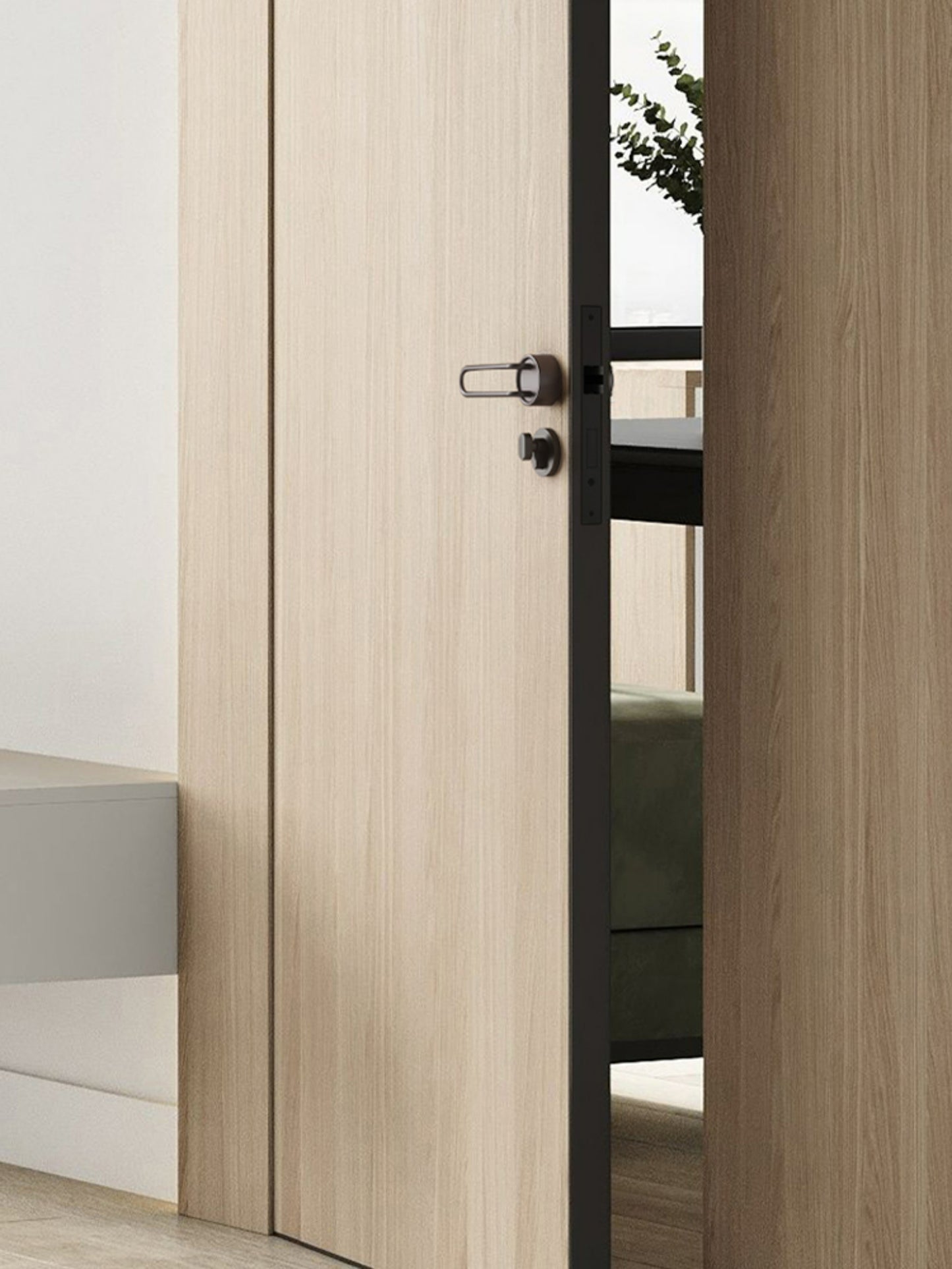 Contemporary Silver Door Handle - Easy Install for Interior Wooden Doors