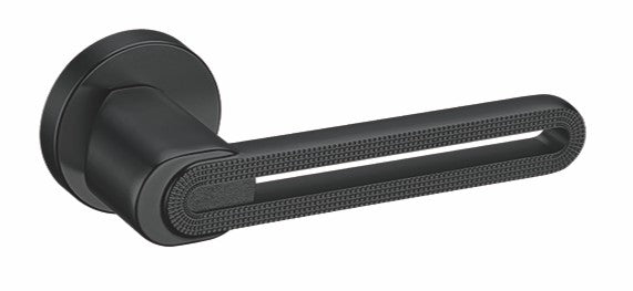 Sleek Black Door Handle with Privacy Lock - Ideal for Modern Homes