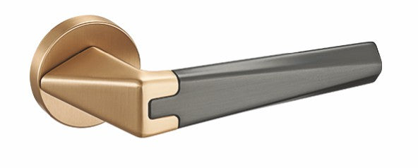 Brass Door Lever Set - Mid-Century Modern Design for Home Offices