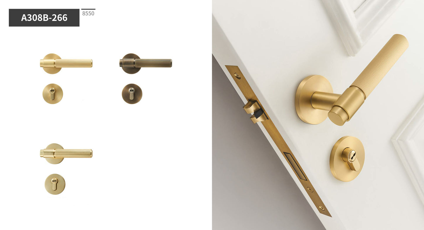 Full Brass Scandinavian Style Cabinet Pull Handles