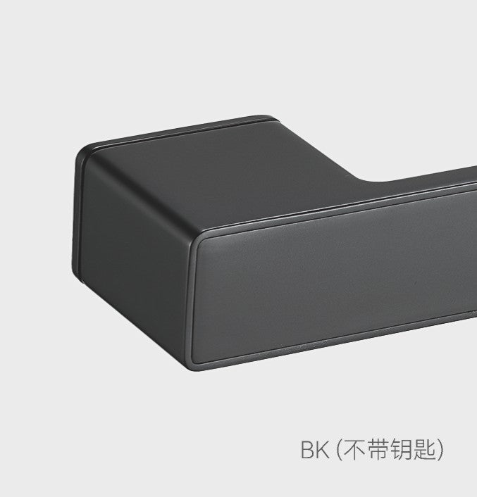 Luxury Brushed Brass Door Handle with Lock for Bedroom or Bathroom