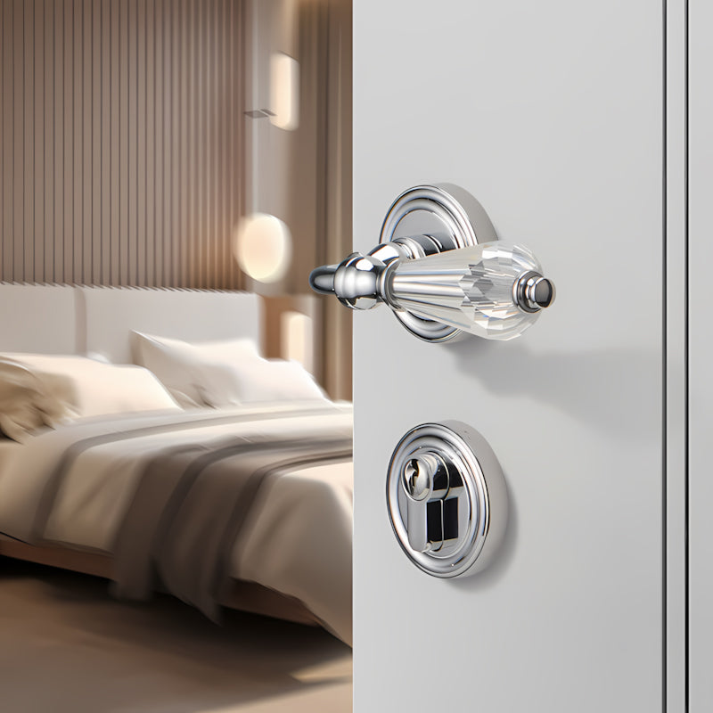 French Style Gold Door Lock Set with Crystal Handle
