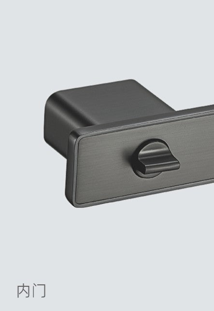 Matte Black Door Handle Set - Modern Interior Privacy Lock for Bedrooms