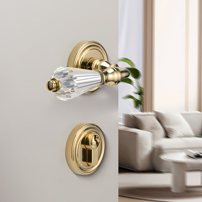 French Style Gold Door Lock Set with Crystal Handle