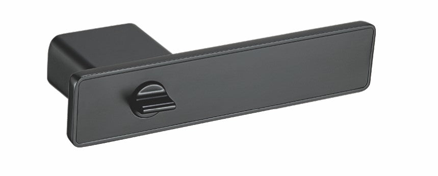 Matte Black Door Handle Set - Modern Interior Privacy Lock for Bedrooms