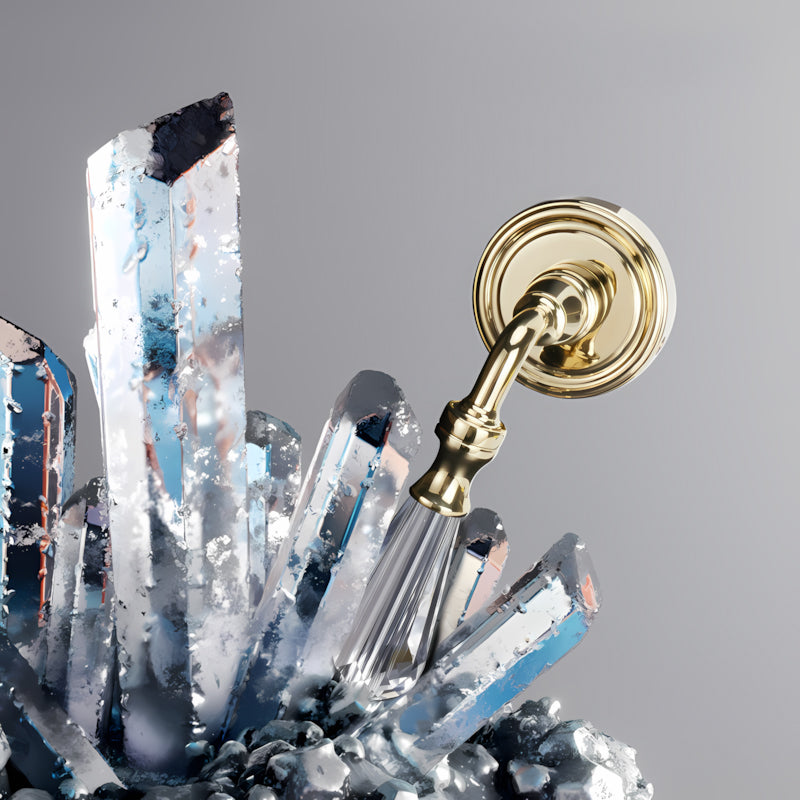 French Style Gold Door Lock Set with Crystal Handle