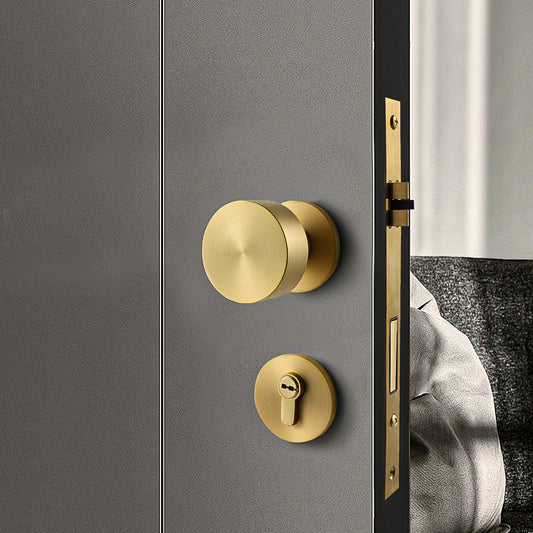 Silent Room Door Lock - Solid Brass Interior Knob for Living Rooms, Bedrooms & Bathrooms