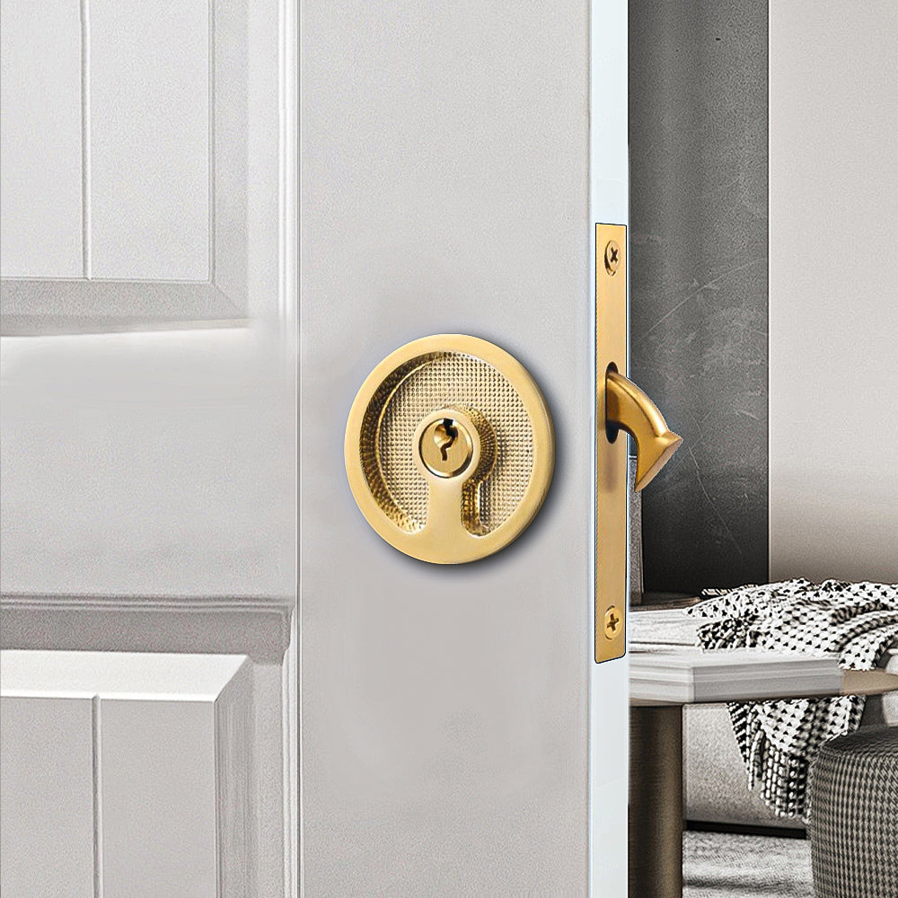Sliding Door Lock - Hidden Embedded Double Hook for Kitchen & Bathroom Wooden Doors