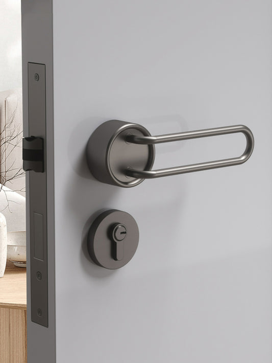 Contemporary Silver Door Handle - Easy Install for Interior Wooden Doors