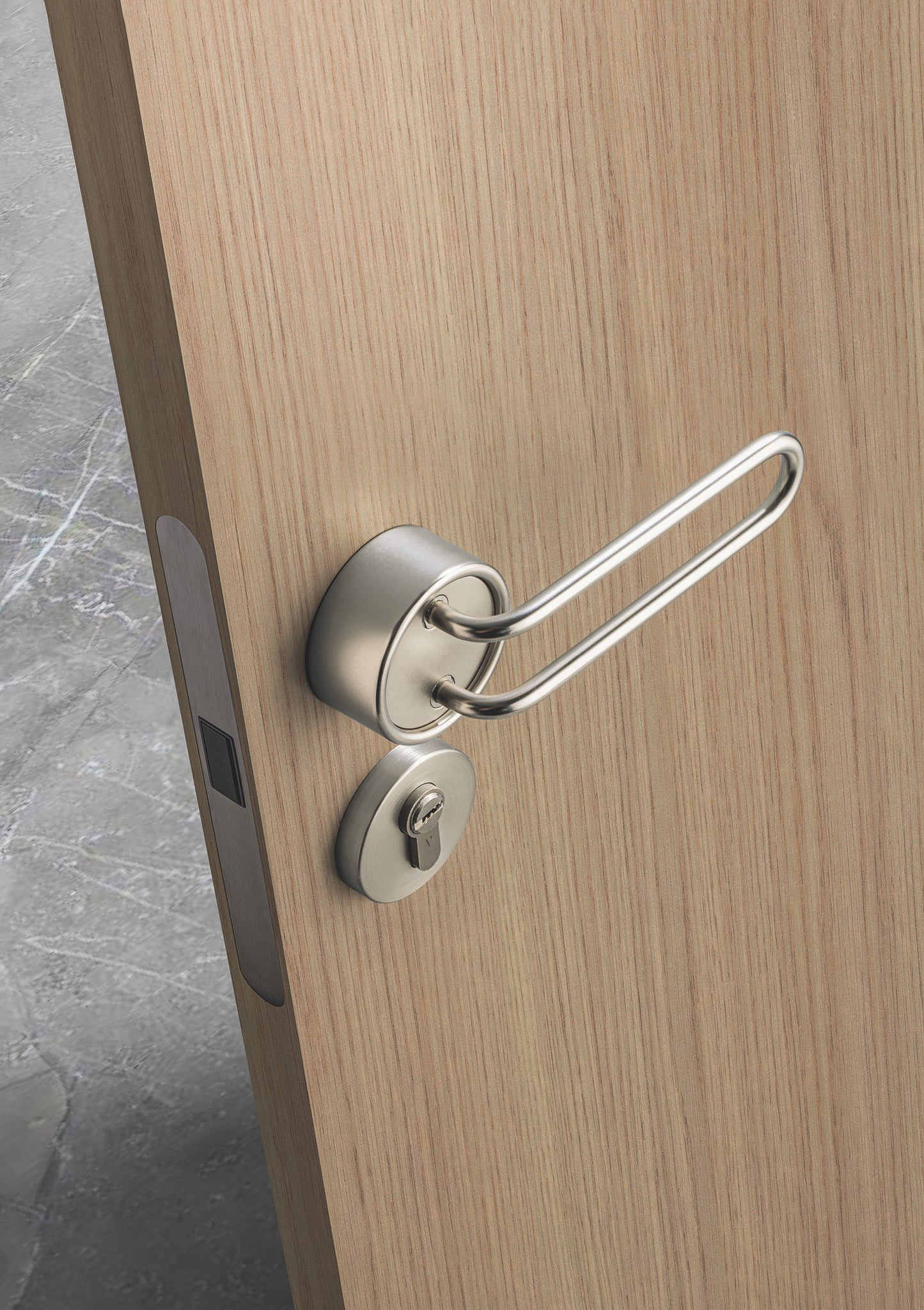 Contemporary Silver Door Handle - Easy Install for Interior Wooden Doors