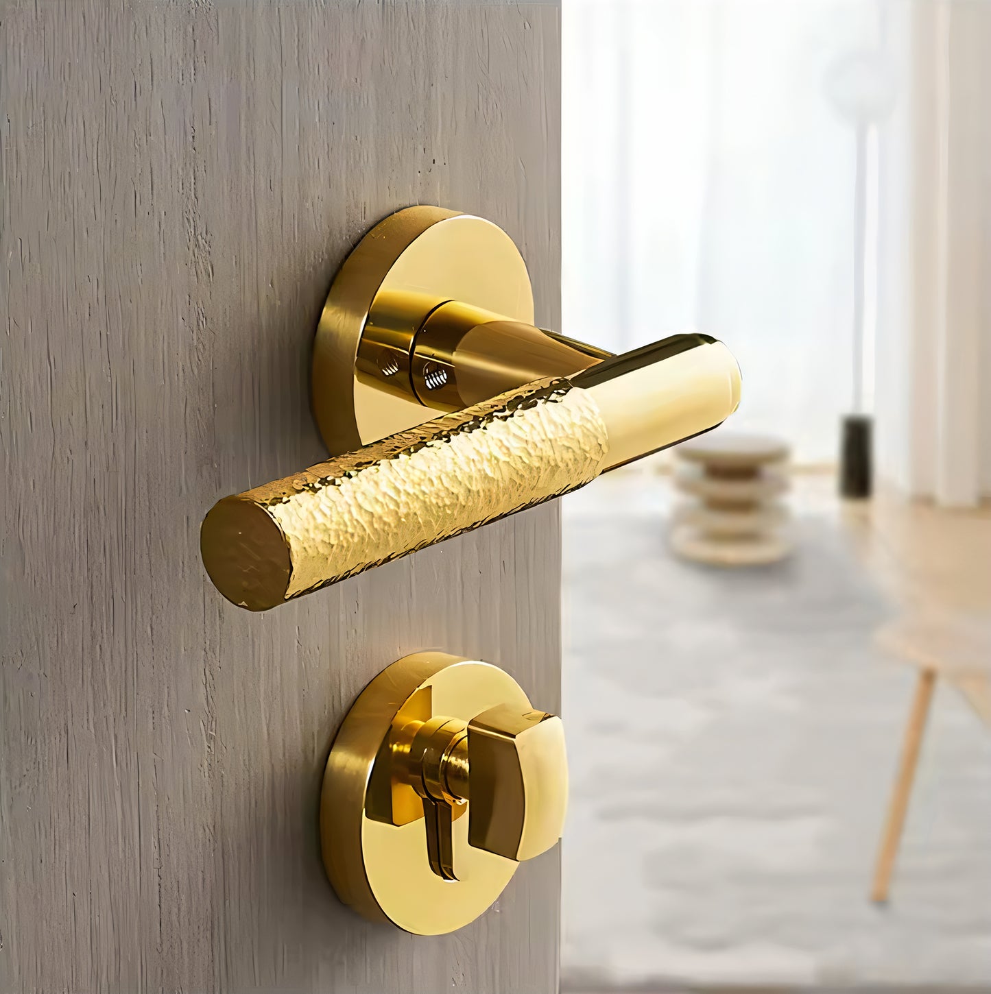 Handmade Brass Hammered Door Lock