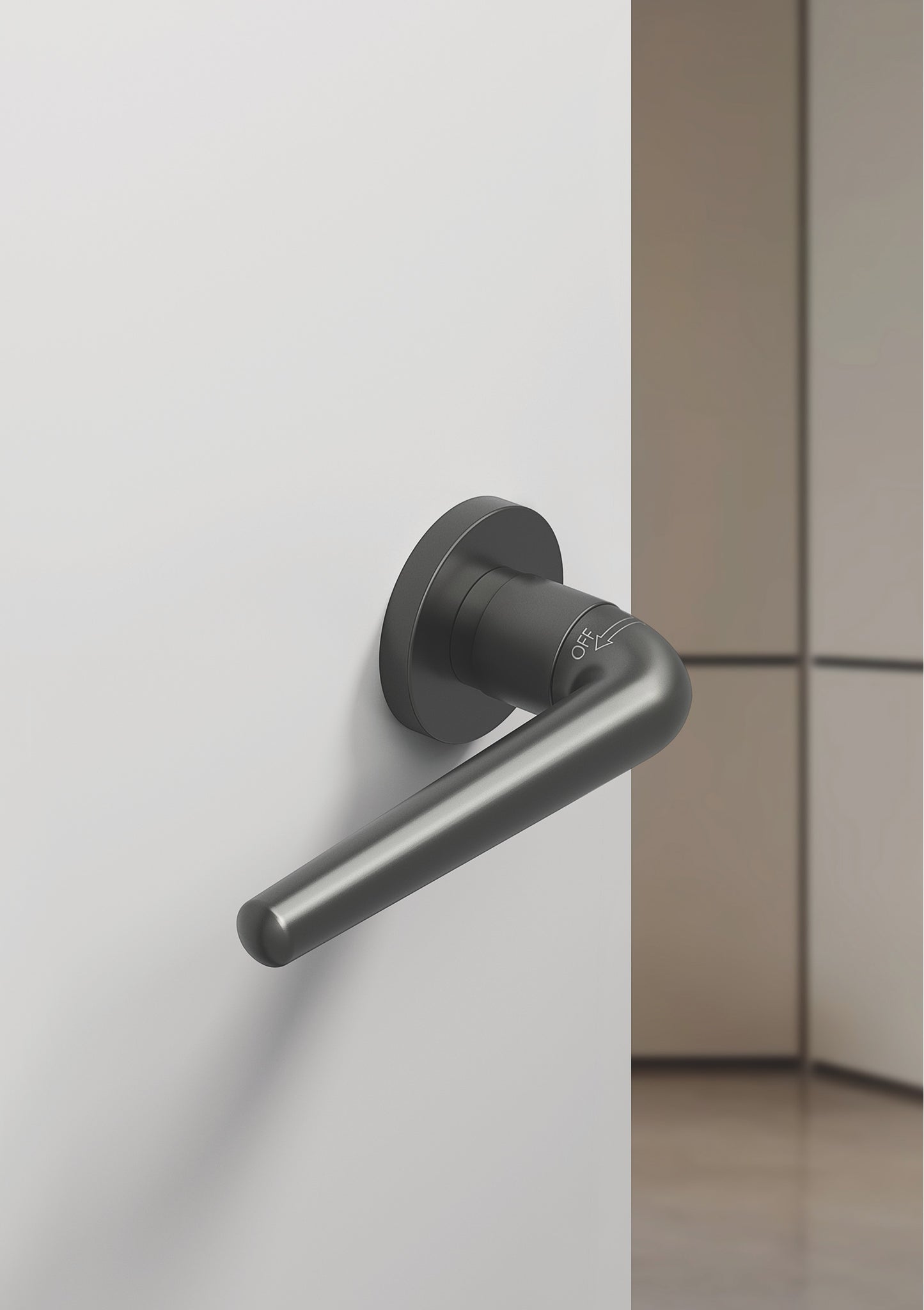 Modern Matte Black Door Handle Set for Interior Doors - Privacy Lock