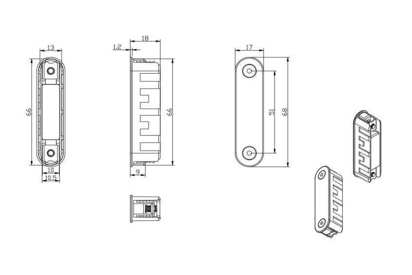 Plastic Magnetic Door Bumper Latch Accessory - Invisible Bumper Lock with Spring