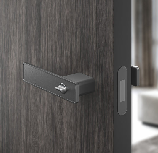 Matte Black Door Handle Set - Modern Interior Privacy Lock for Bedrooms