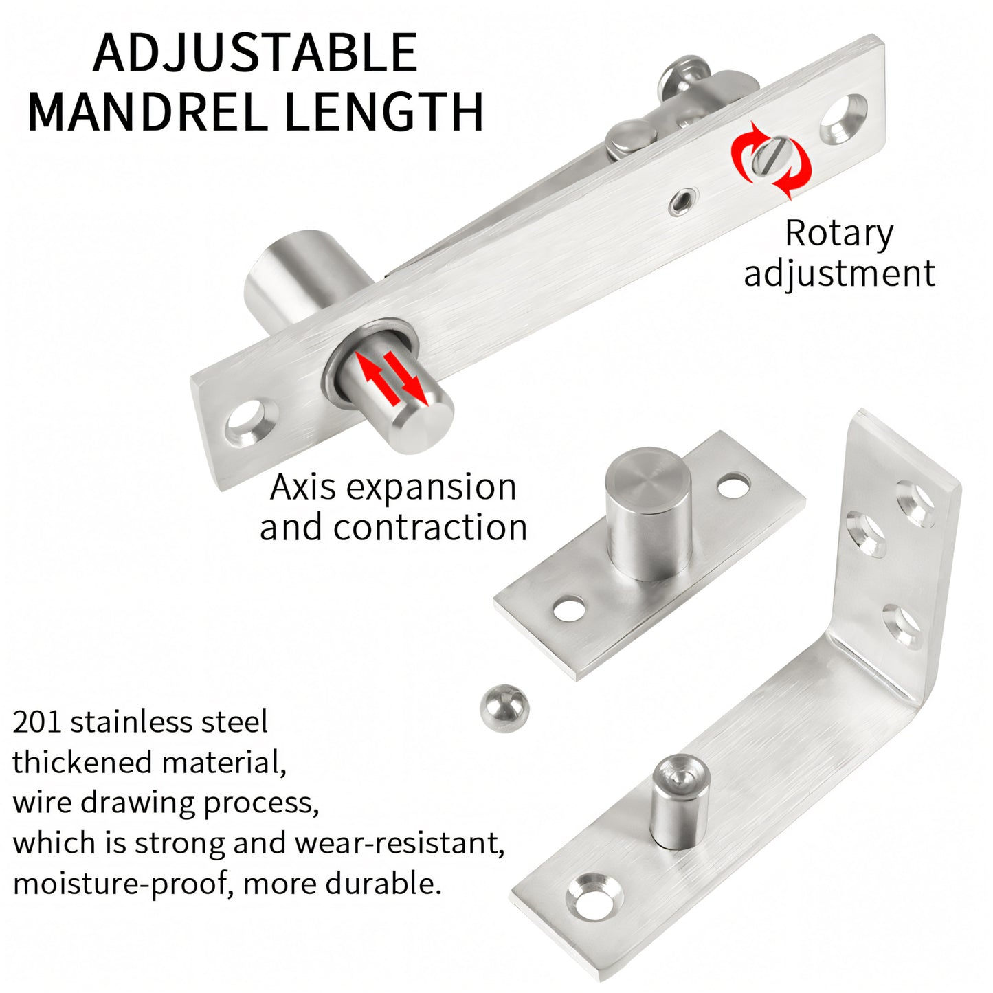 304 Stainless Steel Concealed Pivot Hinge