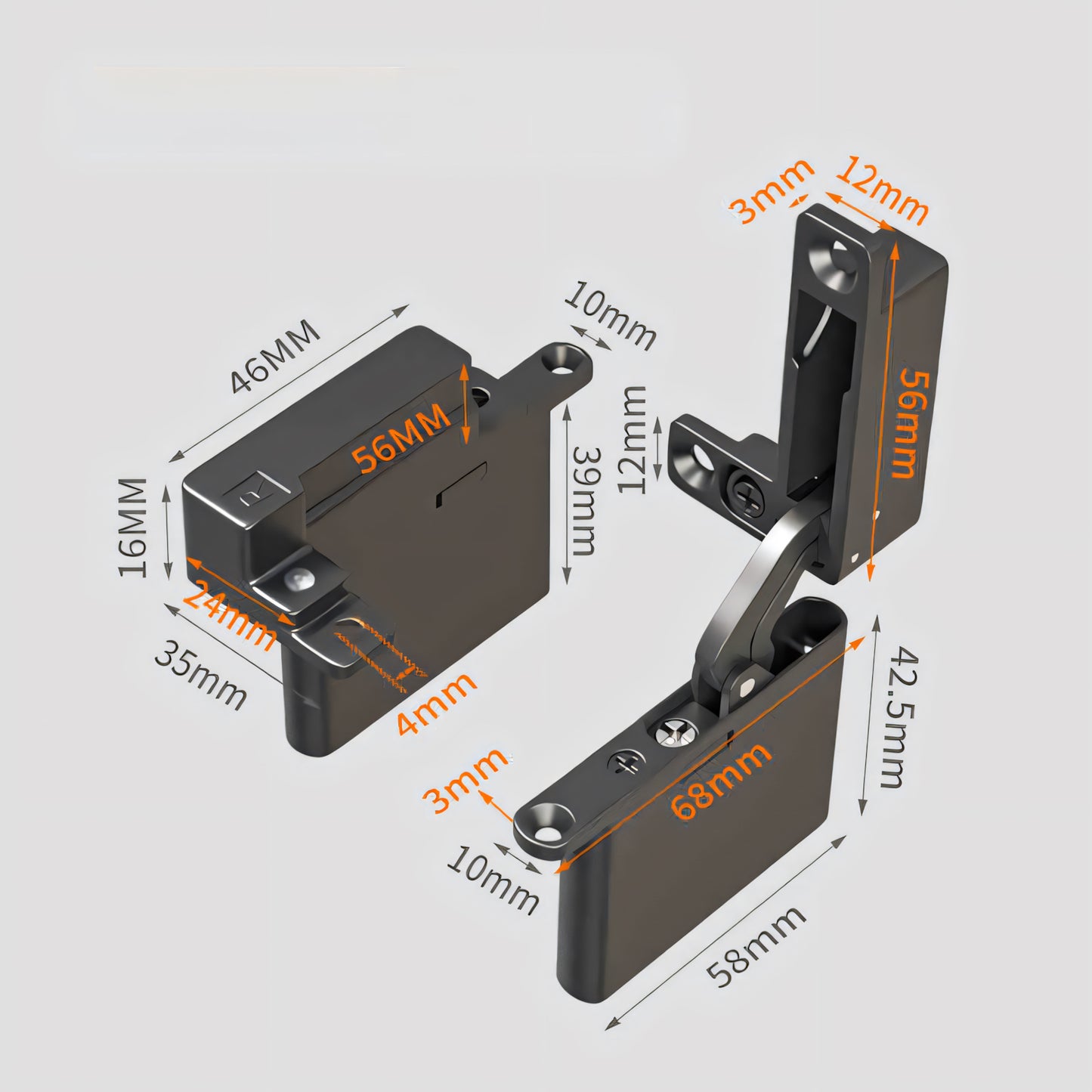 3D Adjustable Concealed Hinges with Hydraulic Buffer for Cabinet Doors