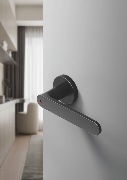 Modern Brass Door Handle - Sleek Design for Luxury Homes and Apartments - Interior Room Privacy Lockset