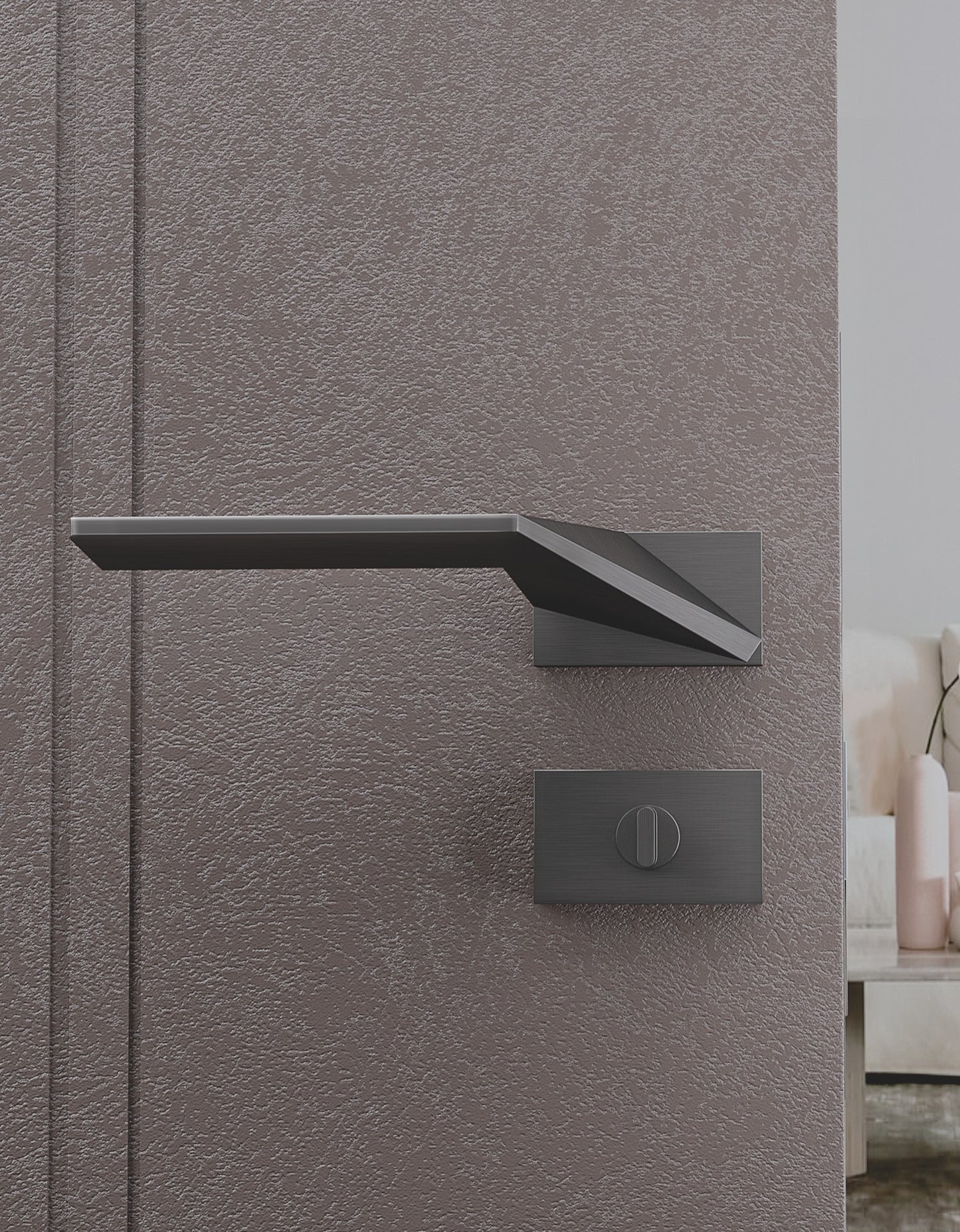 Matte Black Barn Door Handle - Rustic Interior Sliding Door Pull